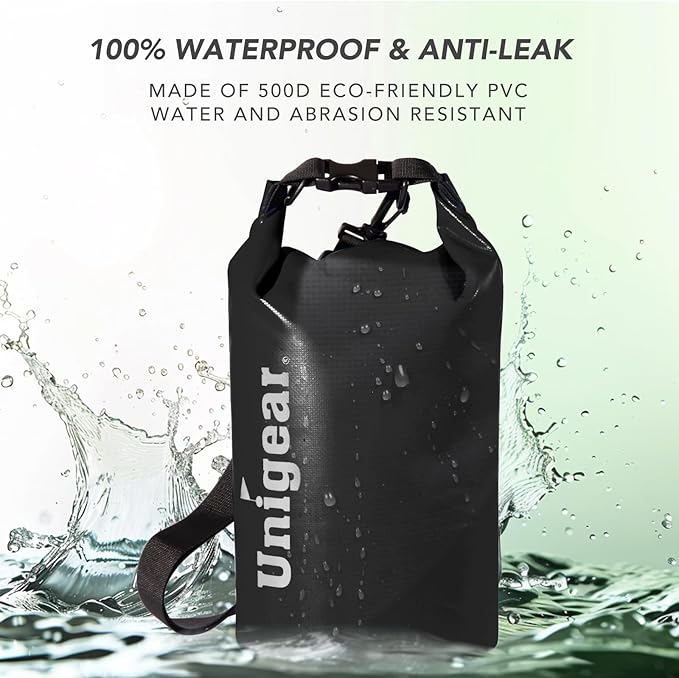 Unigear Dry Bag Waterproof, 2L/5L/10L/20L/30L/40L Floating and Lightweight Bags for Kayaking, Boating, Fishing, Swimming and Camping with Waterproof Phone Case
