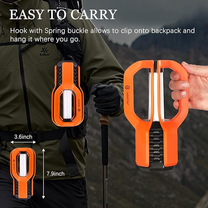 Rechargeable LED Camping Lantern - Free-Grip Design,4 Modes,IP65 Waterproof,3000K Warm Glow, Lightweight Portable Outdoor Light,Emergency Tent Light for Hiking,Backpacking & Home Use