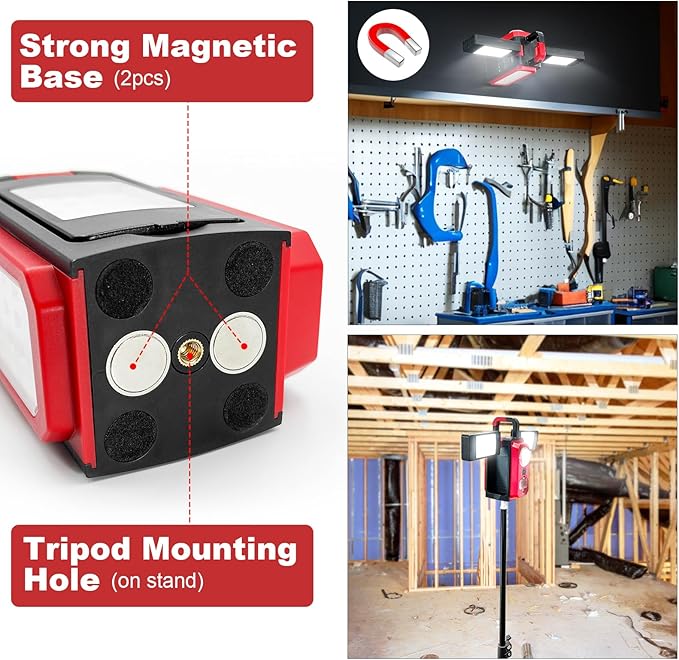 SYLSTAR 3000LM Rechargeable Camping Light, Battery Powered Camping Lantern with 4 Light Modes, Powerbank, Magnets, Hook, IPX5 Rotatable Work Light for Power Outages Emergency Garage