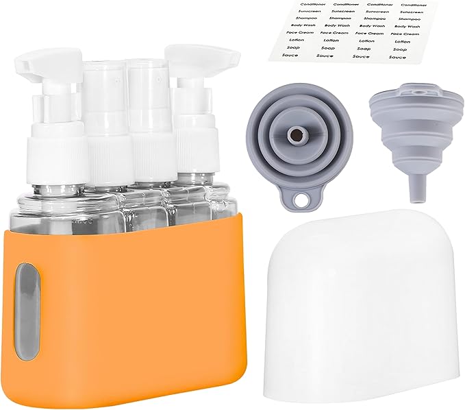 Bpluma Travel Bottles, Leak Proof Containers For Toiletries TSA Approved Airplane Accessories Kits For Liquid With Labels