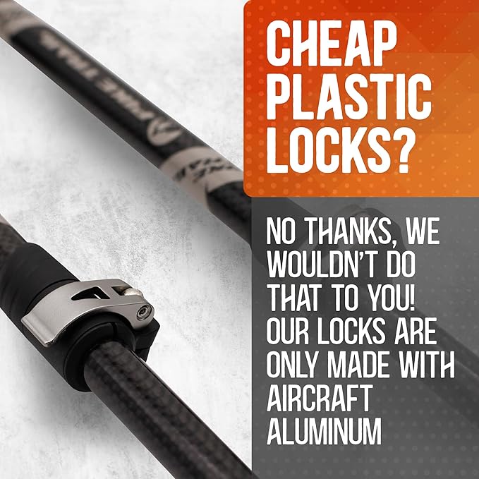 Pike Trail Trekking Poles - Lightweight Carbon Fiber Collapsible Sticks for Walking and Hiking - for Men and Women - Adjustable Height and Retractable Design - Carry Bag and Attachments Included