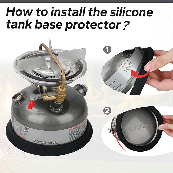 Camping Kerosene Lamp Silicone Base Suitable for Coleman Lanterns Models 200, 242, 335, 321, 502, 533, Protects Against Scratches and Enhances Stability（Black）