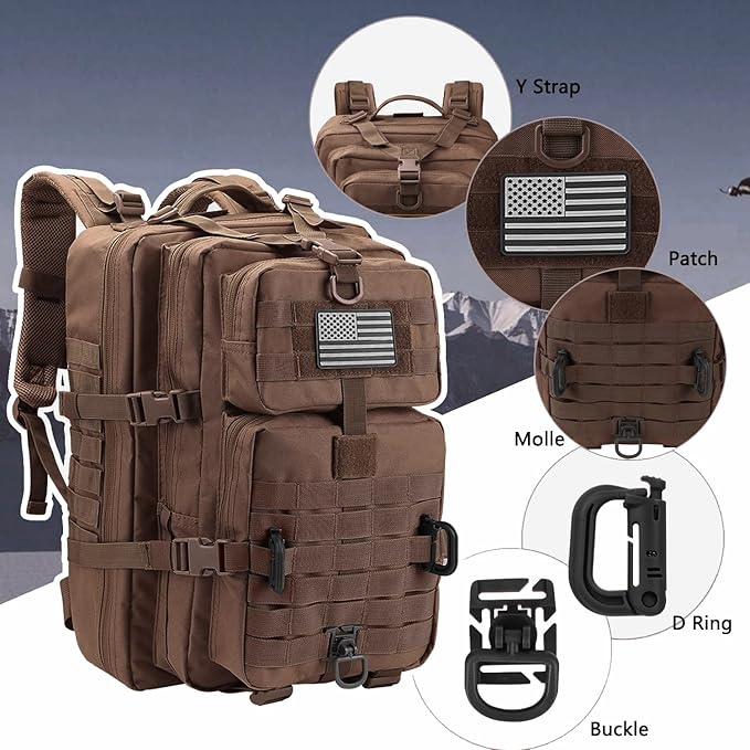 MOLLE Assault Pack, Tactical Backpack Military Army Camping Rucksack, 3-Day Pack
