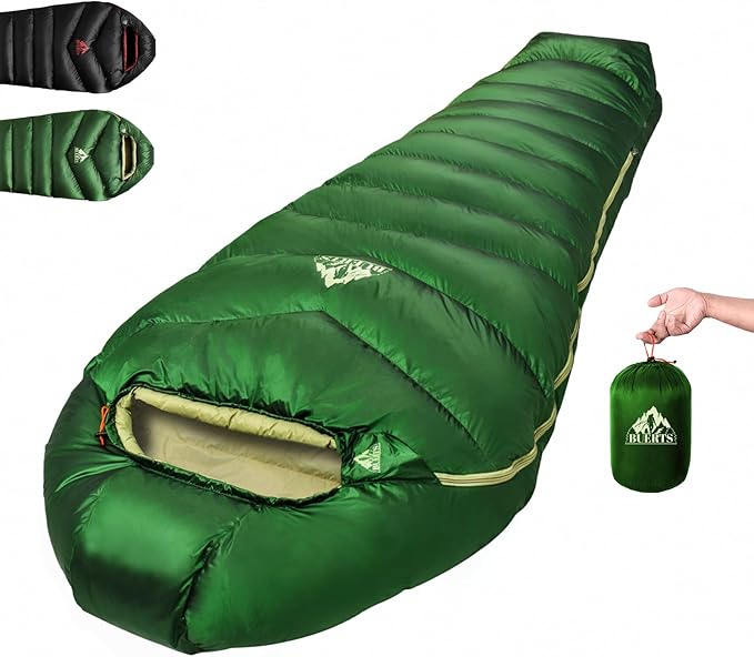 Down Sleeping Bag 620FP,3 Season Ultralight Sleeping Bag for Adults & Teens, Lightweight, Compact for Hiking, Camping & Backpacking.
