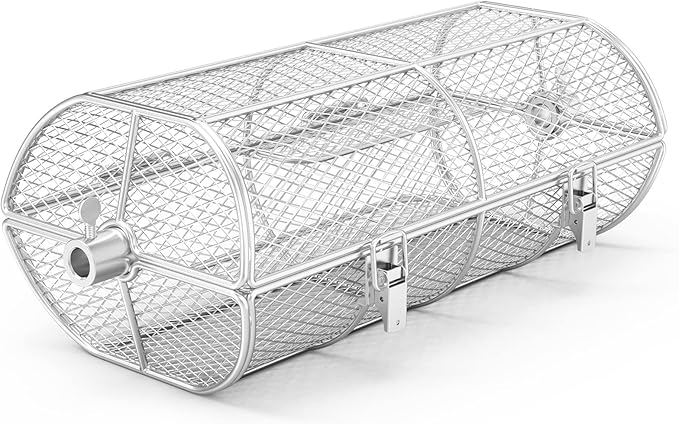 onlyfire Universal Stainless Steel Rotisserie Grill French Fries Basket Fits for Any Gas Grill