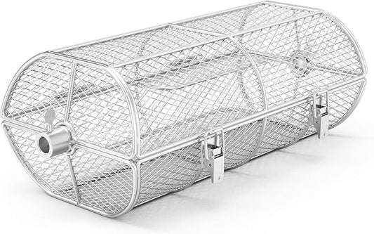 onlyfire Universal Stainless Steel Rotisserie Grill French Fries Basket Fits for Any Gas Grill