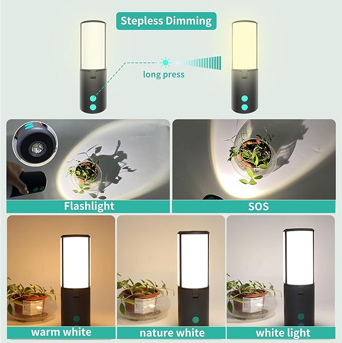 JINHODY Rechargeable LED Lantern - 8000mAh Solar Powered, 4000LM Camping Lights for Indoor/Outdoor Use, USB Charging, Emergency Flashlight