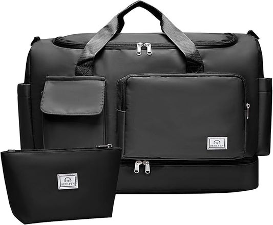 Small Gym Bag for Women, Travel Duffle Bag Carry On Weekender Bag with Shoe Compartment