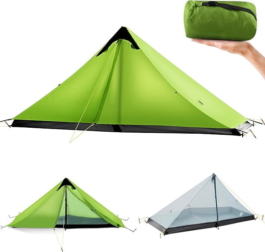 Ultralight Tent 3-Season Backpacking Tent 1 Person/2 Person Camping Tent, Outdoor Lightweight LanShan Camping Tent Shelter, Perfect for Camping, Trekking, Climbing, Hiking