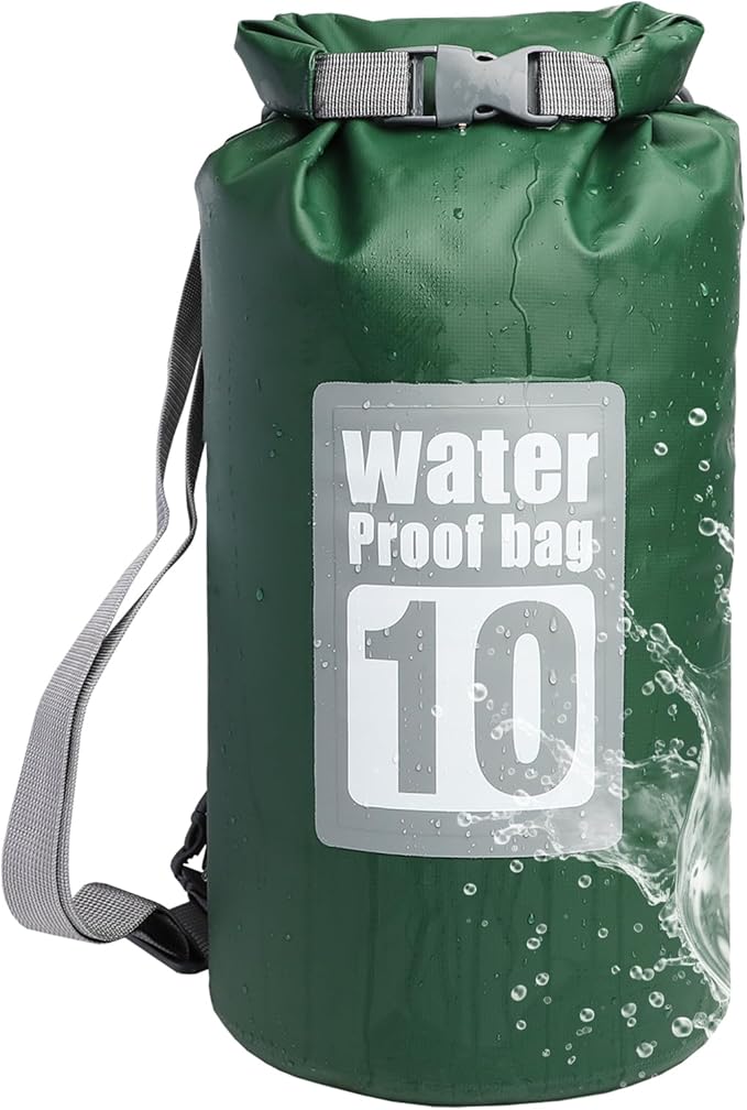 Waterproof Dry Bag, 10L Roll Top Dry Bag Backpack, 500D PVC IPX8 Floating Dry Bag for Hiking, Kayaking, Camping