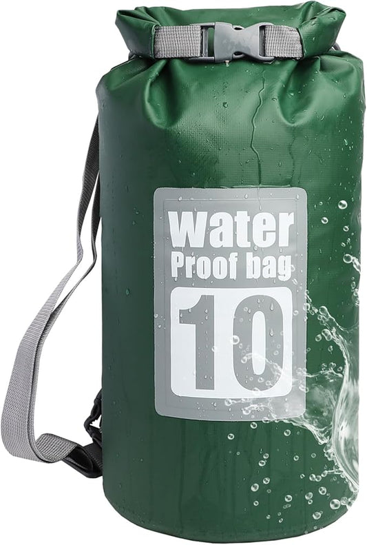Waterproof Dry Bag, 10L Roll Top Dry Bag Backpack, 500D PVC IPX8 Floating Dry Bag for Hiking, Kayaking, Camping