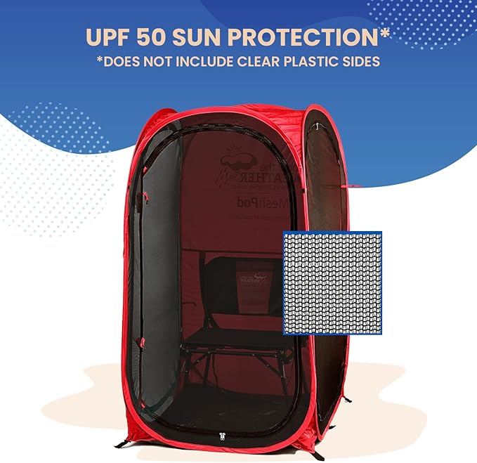 WeatherPod® The Original Shark Tank MyPod™ Mesh 1-2 Person Pop-Up Screen Pod - Keeps Out Bugs, Mosquitos, and Harmful UV Rays - UPF 50 for Maximum Protection from The Sun