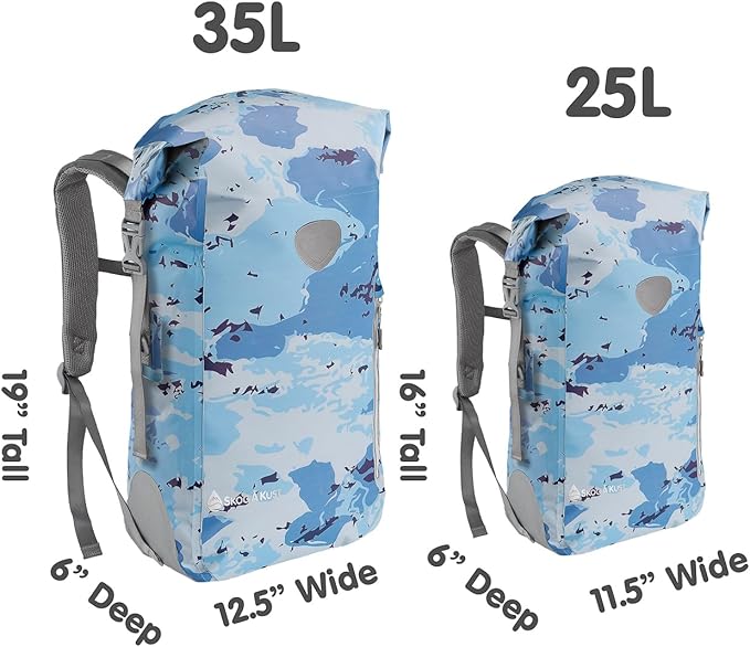 Skog Å Kust BackSak Heavy Duty Waterproof Backpack - Gear Bag for Sports, Travel, & More - 25 & 35 Liter Sizes