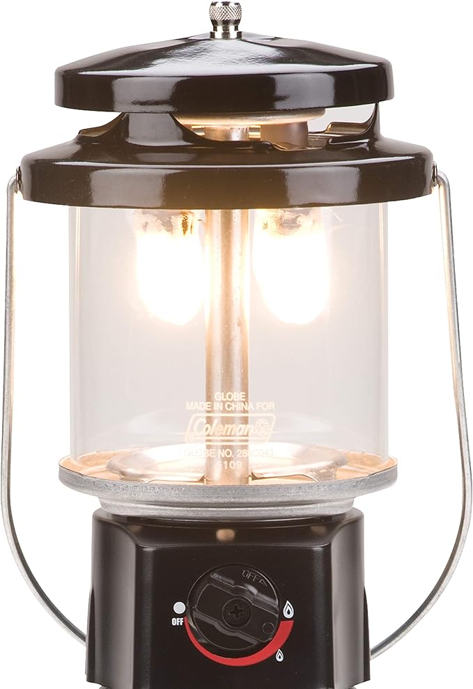Coleman 1000 Lumens Deluxe Propane Lantern Gas Lantern with Adjustable Brightness Pressure Control Carry Handle and Mantles Included