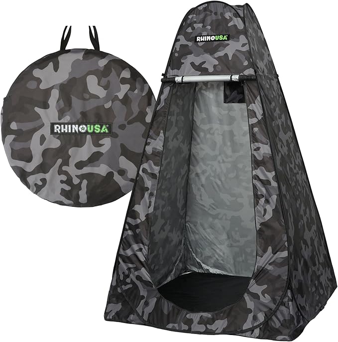 Rhino USA Portable Pop Up Privacy Changing Tent - Ultimate Outdoor Camping Shower, Camp Toilet, Rain Shelter for Beach and Camping - Lightweight and Sturdy, Instant Setup While On-The-Go