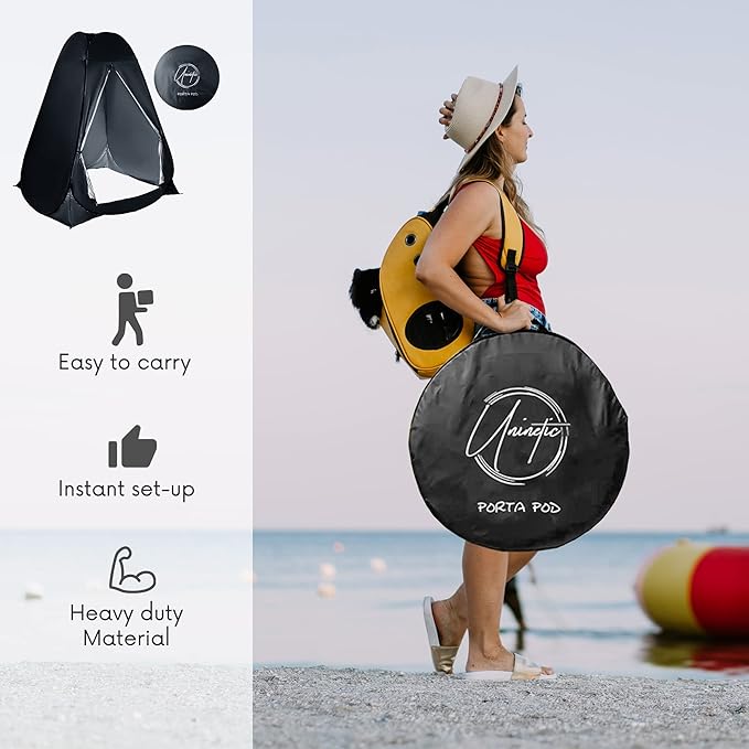 Pop Up Large Privacy Tent - 7ft Tall - Oversized Strong Camping Toilet Tent- Portable Camp Shower Pod w/Hooks- Porta Pod- Outdoor Bathroom, Potty, Changing Private Room