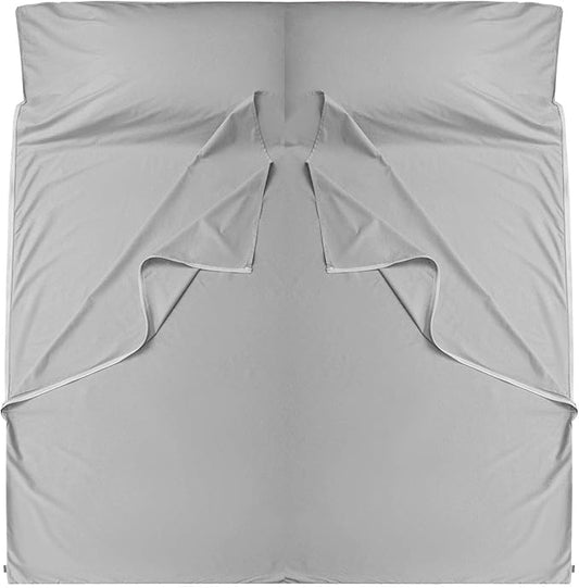 Brand - GANNAFEE Cotton Sleeping Bag Liner with Zipper - 100% Cotton Travel Sheet Sleep Sack Adult - Travel Sleeping Bag for Hotels Camping Hiking