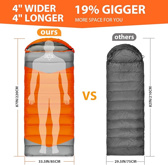 Adult Kids Sleeping Bag - All Season Warm/Cold Weather Lightweight for Camping & Hiking - Compact w/Compression Sack - Portable for Backpacking Travel Indoor - Unisex Boy Girl Man Woman