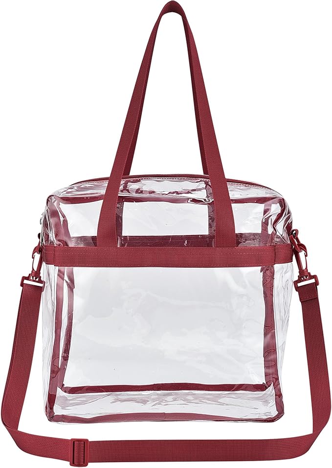 USPECLARE Clear Tote Stadium Approved, Security Travel & Gym Clear Bag for Work Sports Games Concerts