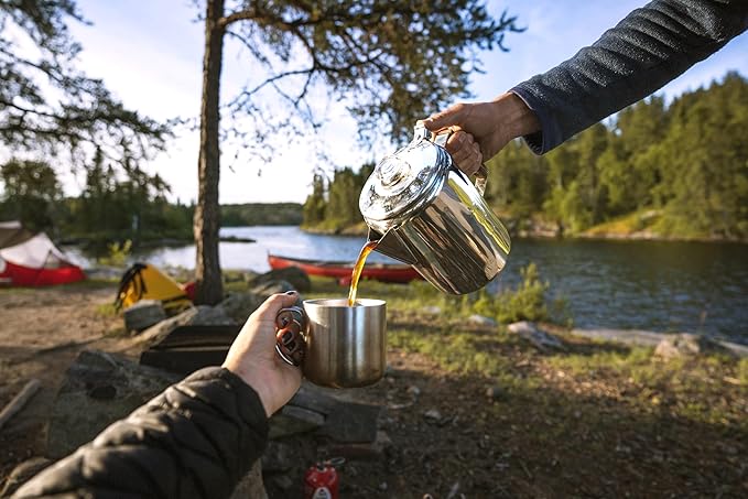 Coghlan's Stainless Steel Coffee Pot - 12 Cup Percolator for Camping, Outdoor Adventures, and Stovetop Brewing - Durable, Portable Coffee Brewer for Classic Flavor