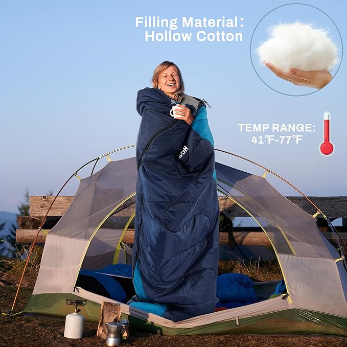 Sleeping Bag for Adults Teens Kids Cold Warm Weather, Portable Waterproof & Lightweight, Compact with Compression Sack, for 3-4 Seasons Camping, Backpacking, Hiking, Travel, Indoors Outdoors