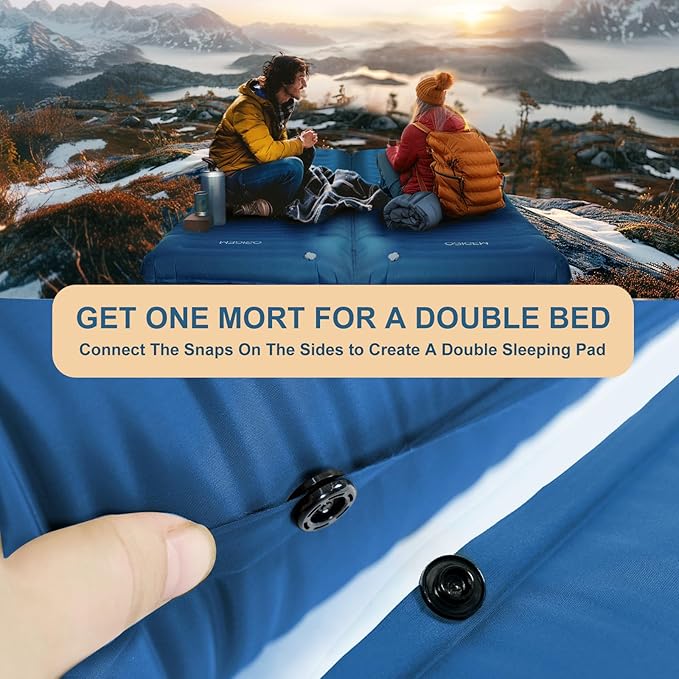 Origem Self Inflating Sleeping Pad for Camping, 5.5 Inch Ultra-Thick Camping Mat with Built-in Pump, Outdoor Ultralight Sleepinging Mat for Camping Tent, Backpacking, Hiking and Traveling(Blue)