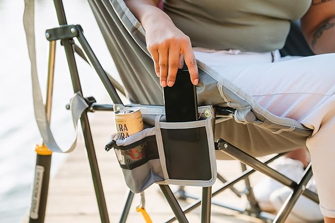 GCI Outdoor MaxRelax Pod Rocker Portable Rocking Chair & Outdoor Camping Chair, Red