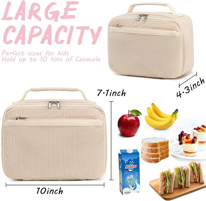 CAMTOP Lunch Box Kids Insulated Lunch Bag Small Cooler Thermal Meal Thermal lunchbox for Girls Boys School Picnics