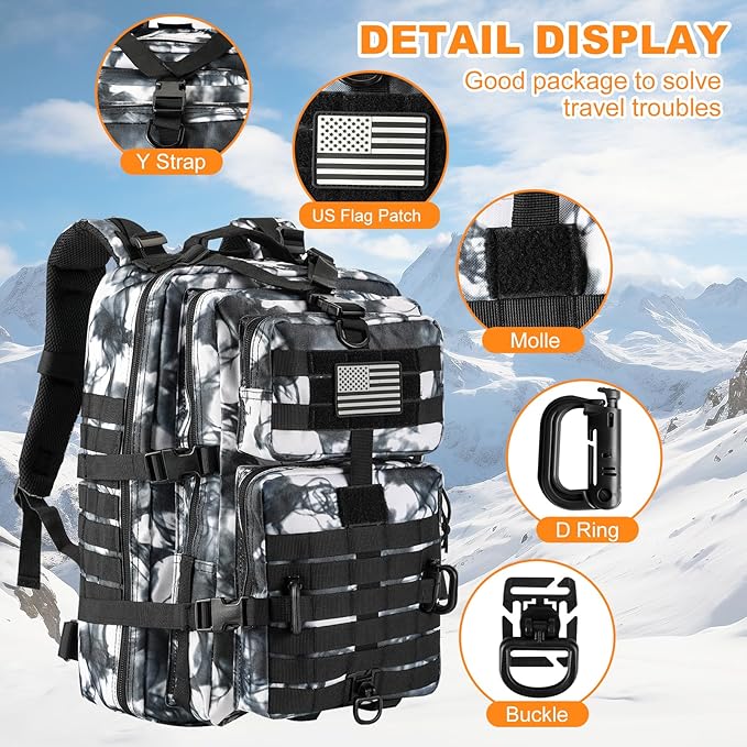 MOLLE Assault Pack, Tactical Backpack Military Army Camping Rucksack, 3-Day Pack
