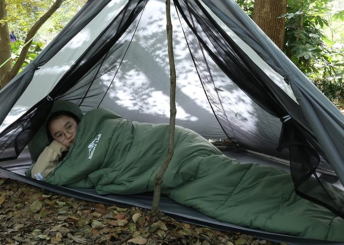 Lightweight Mummy Sleeping Bag 2.87lbs, Backpacking Sleeping Bag 42℉-55℉, Nylon Shell and Lining, Compact, Ultralight Sleeping Bag for Backpacking Camping Hiking