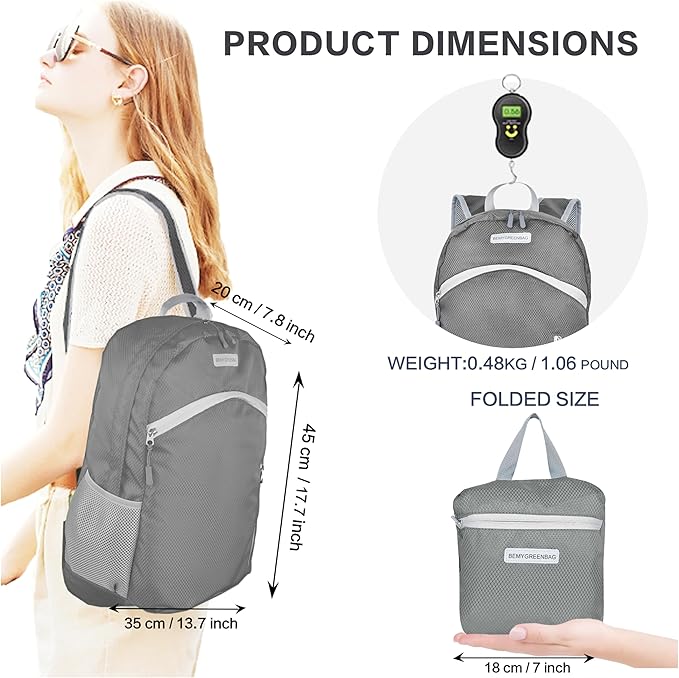 35L Foldable Waterproof Backpack For Outdoor Sports Travel Inside Wet Clothes Compartment Packable For Multiple