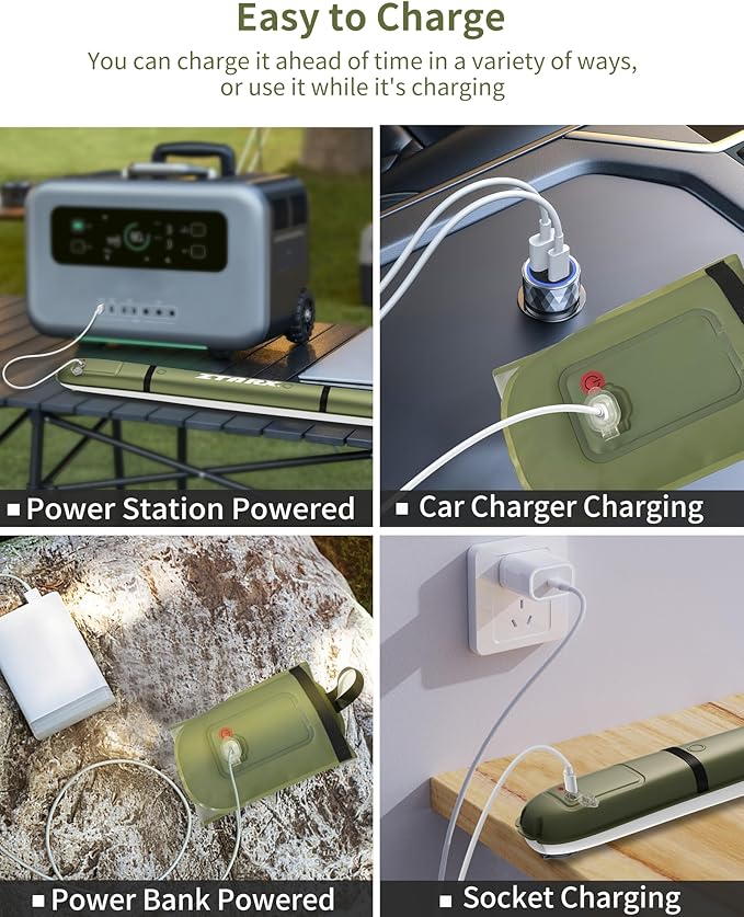 USB Rechargeable Camping Lantern,Inflatable Camping Light for Tent,4 Lighting Modes,IP66 Waterproof,Portable and Lightweight