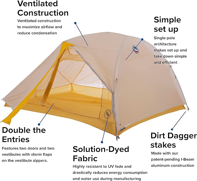 Big Agnes Tiger Wall UL Ultralight Tent with UV-Resistant Solution Dyed Fabric