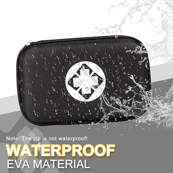 274PCS Travel First Aid Kit Supplies for Business, Black First Aid Backpacking Essentials Items Trauma Emergency Kit for Outdoor Trips Monoki