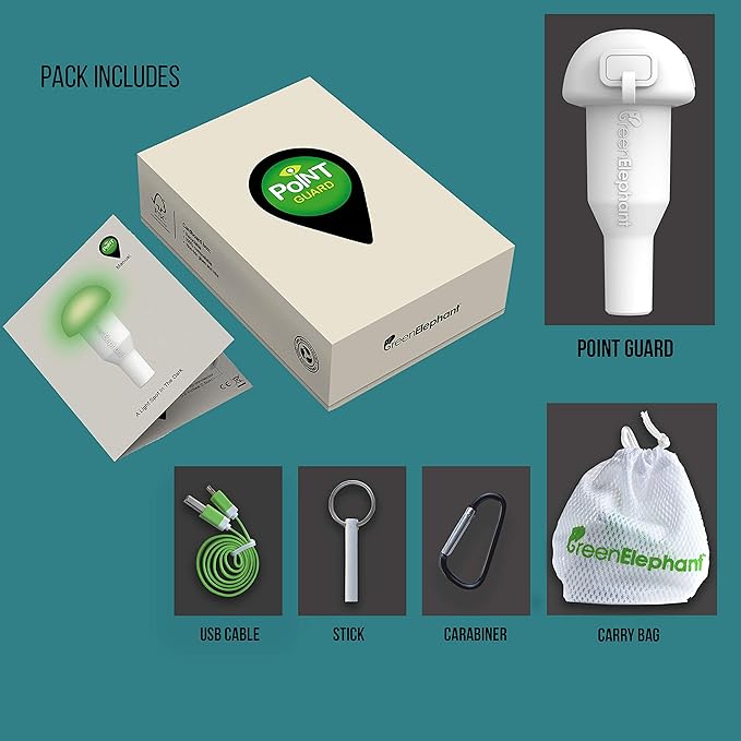 GREEN ELEPHANT Tarp Pole Light – USB Rechargeable LED Point Guard for Camping, Hiking, Biking, Fishing, Festivals, Emergencies - No Standalone Lithium Batteries Sold