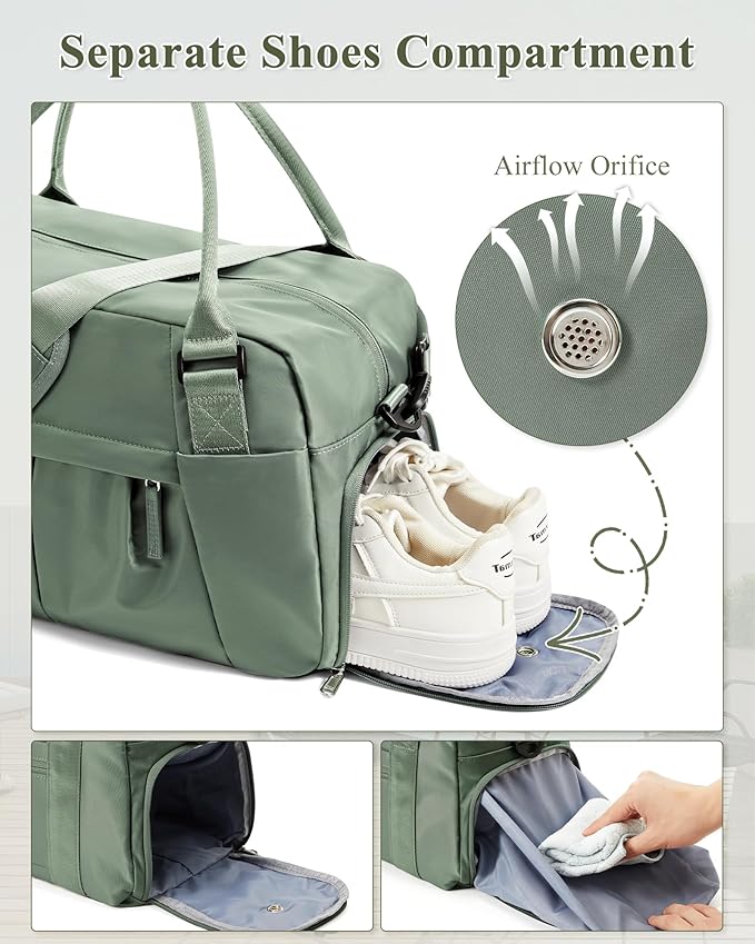 Gym Bag Womens,Travel Duffel Carry on Bag Sport Tote Bag Weekend Overnight Bag