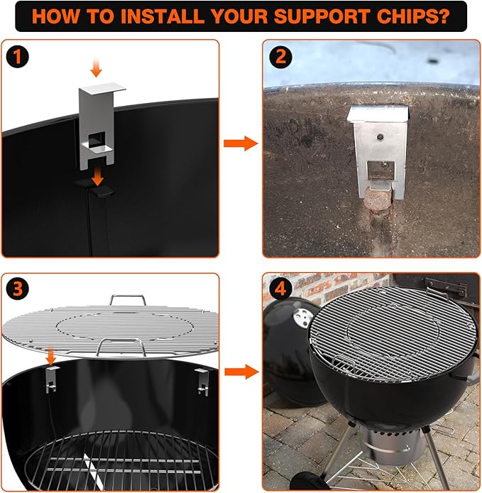 onlyfire Stainless Steel Multi-Purpose Rotisserie and Pizza Combo Kit for Weber 18" and Other Similar Kettle Grills - Include Pizza Peel and Pizza Stone