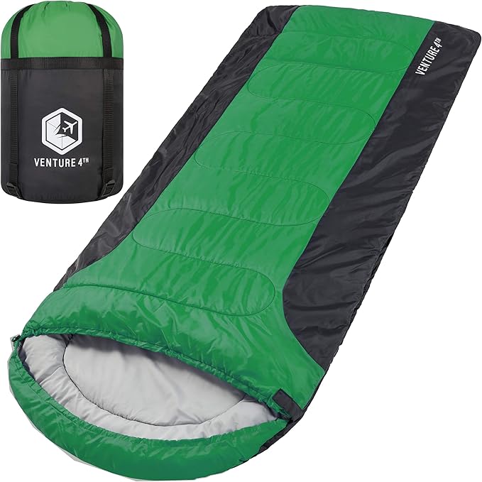 VENTURE 4TH Backpacking Sleeping Bag – XXL, Double and Single Sizes - Lightweight Warm & Cold Weather Sleeping Bags for Adults, Kids & Couples – Ideal for Hiking, Camping & Outdoor Adventures
