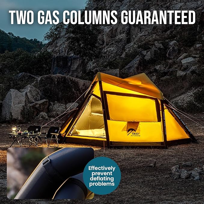 TAILI Inflatable Blow Up Tent for Camping with Hand Pump for 4/8 Person, Easy Setup Outdoor Inflatable Oxford Waterproof Air Tent House for Family Camping Adult