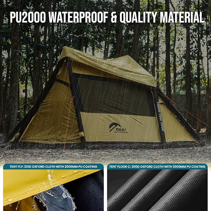 TAILI Inflatable Blow Up Tent for Camping with Hand Pump for 4/8 Person, Easy Setup Outdoor Inflatable Oxford Waterproof Air Tent House for Family Camping Adult