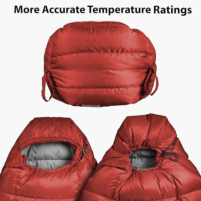 Summit Sleeping Bag 800+ Fill Power Starting Under 2lbs Ultralight Backpacking Mummy Down Sleeping Bag for Lightweight Hiking & Camping