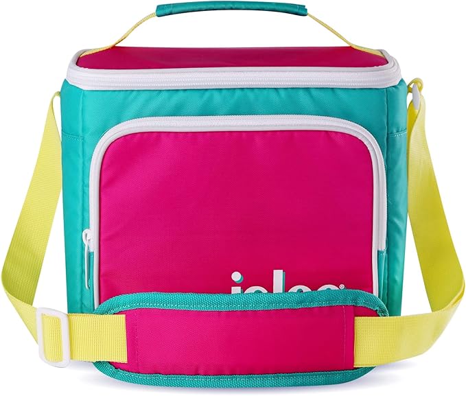 Igloo Retro 90s Lunch Coolers, Insulated Lunch Bag, Square Lunch Box Cooler with Front Pocket & Adjustable Strap
