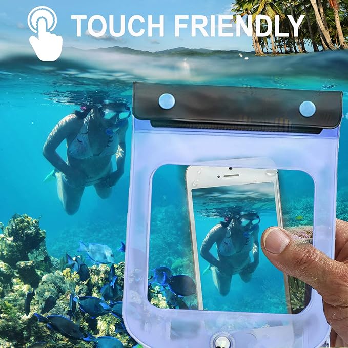 Lewis N. Clark WaterSeals Triple Seal Waterproof Pouch + Dry Bag for Cell Phone or Tablet, Great for Kayak, Canoe, Pool, Beach, Large (7.5X6.5)