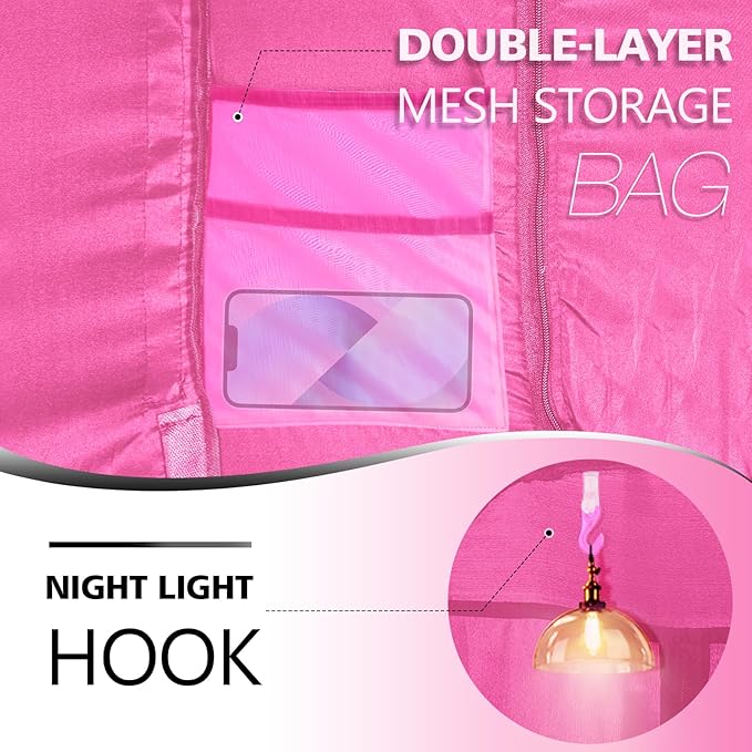 Bed Tent Bed Canopy Queen Size Tents for Adult and Kids- Original Design Portable Dream Tent Indoor Sleeping 80% Blackout with 3 Doors Breathable Big Space Tents