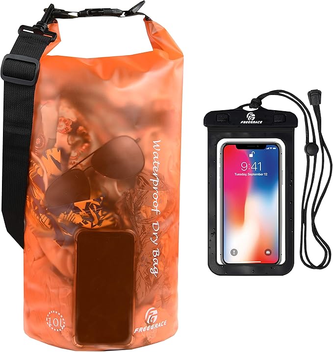 Waterproof Dry Bag - Lightweight Dry Sack with Seals and Waterproof Case - Float on Water - Keeps Gear Dry for Kayaking, Beach, Rafting, Boating, Hiking, Camping and Fishing