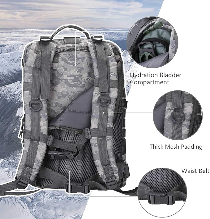 MOLLE Assault Pack, Tactical Backpack Military Army Camping Rucksack, 3-Day Pack