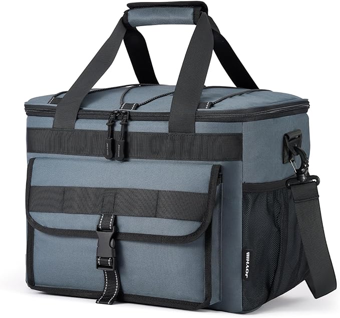JOYHILL Lunch Box for Men, 40 Cans Large Insulated Lunch Bag, Leakproof Portable Cooler Bag with Shoulder Strap for Camping, Beach, Outdoor, Picnic, Food Delivery 30L,Grey