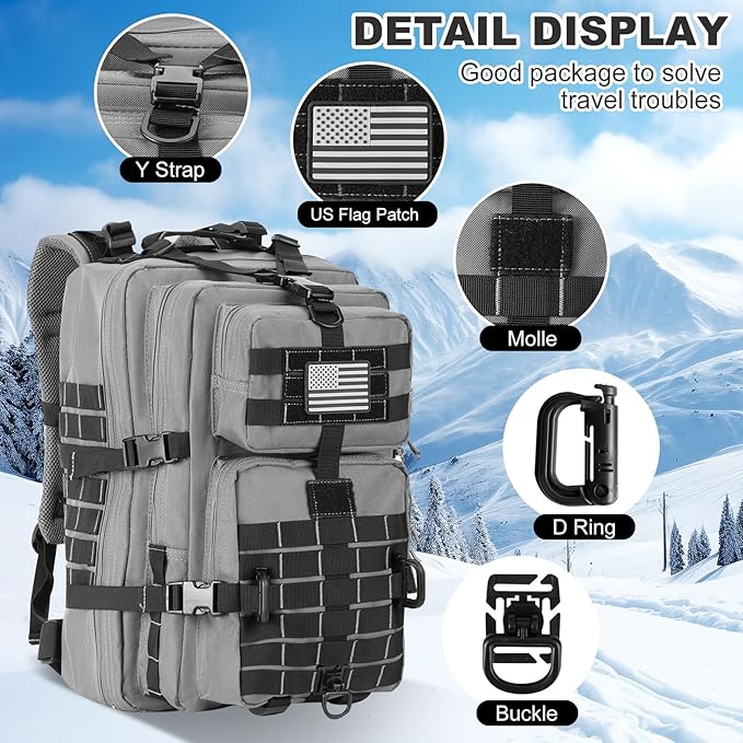 MOLLE Assault Pack, Tactical Backpack Military Army Camping Rucksack, 3-Day Pack