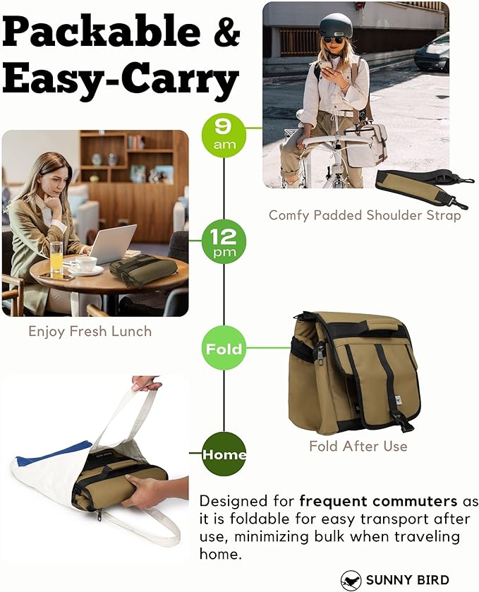 SUNNY BIRD Insulated Lunch Bag Tactical Lunch Box Cooler for Men and Women (Bark Brown)