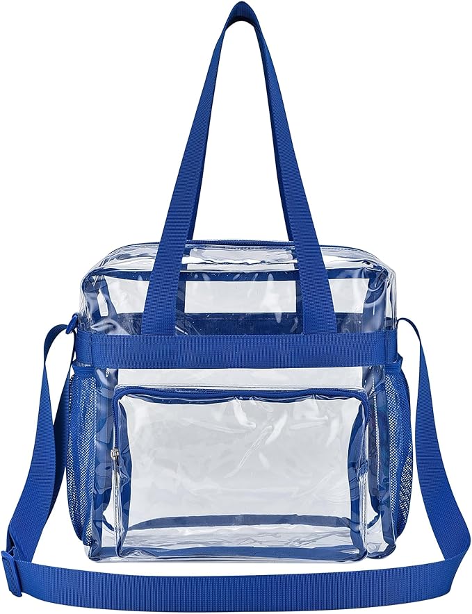 USPECLARE Clear Tote Stadium Approved, Security Travel & Gym Clear Bag for Work Sports Games Concerts